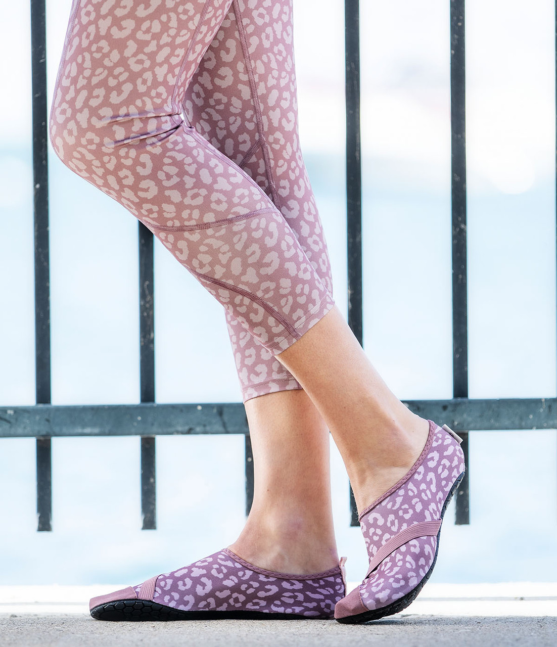 Legging imprimé ceinture élastiquée Bleu