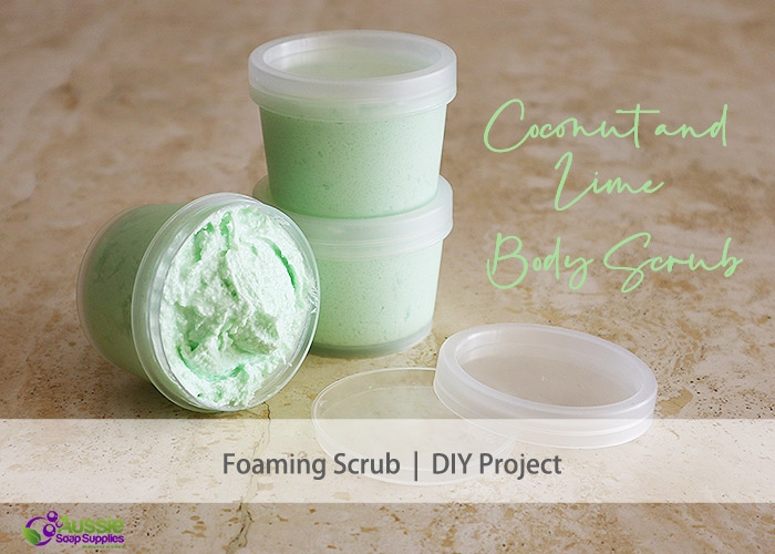 Coconut and Lime Foaming Body Scrub DIY Tutorial