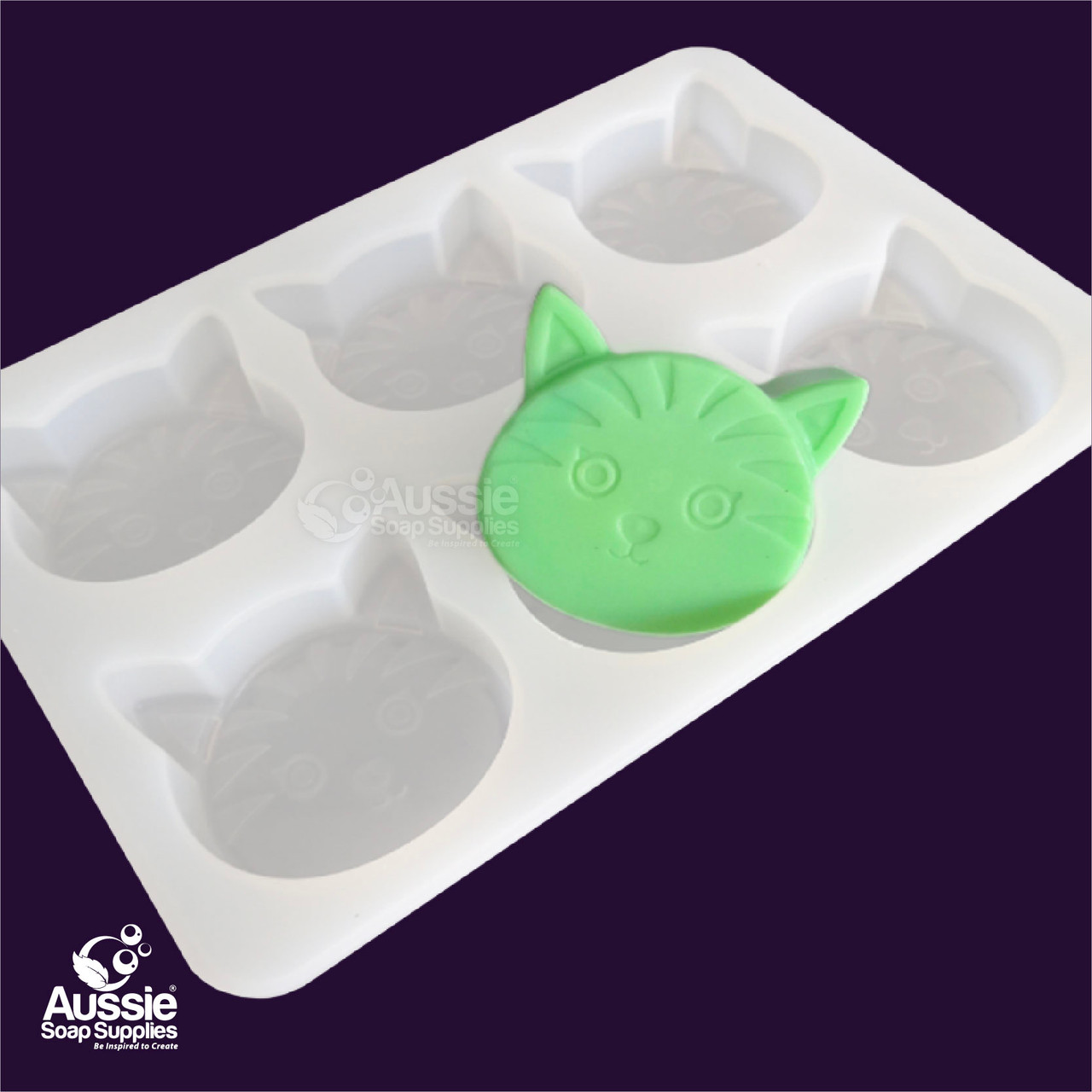 Flexible Mould Cute Cats Face, cavity