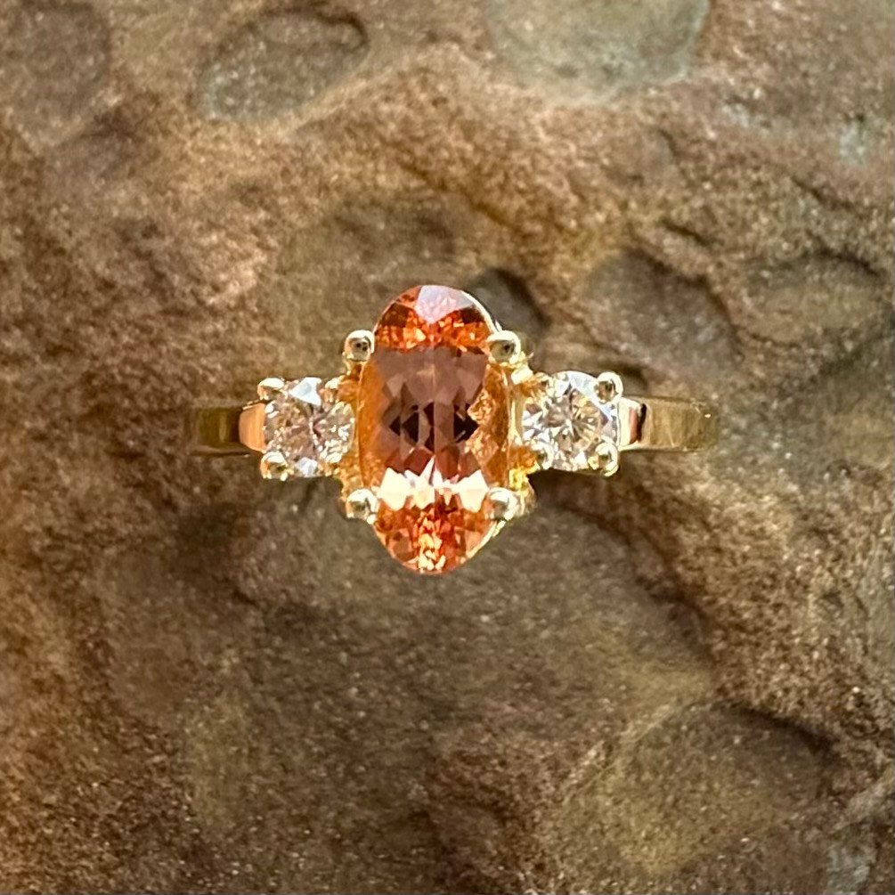 IMPERIAL TOPAZ AND DIAMOND RING (1.19ctgw)