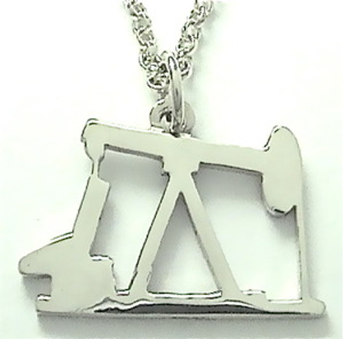 STERLING SILVER OIL PUMP JACK PENDANT with 24" chain (LRG)