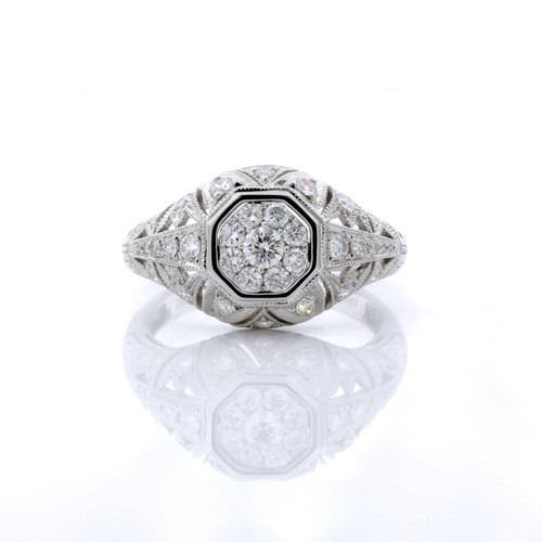 Modern styling with vintage flair give this ring a beautiful look.