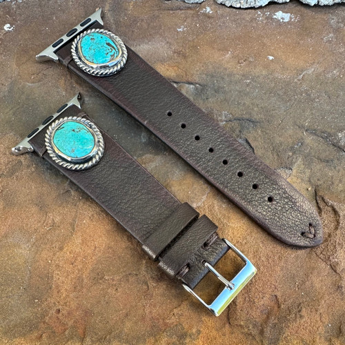 APPLE WATCH TURQUOISE & LEATHER BAND 1