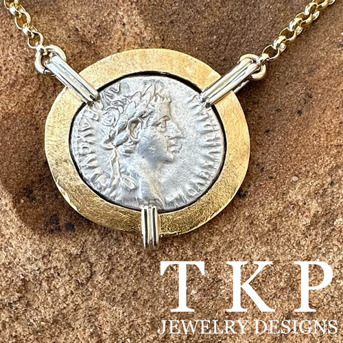 CAESAR TIBERIUS "TRIBUTE PENNY" SILVER DENARIUS PENDANT