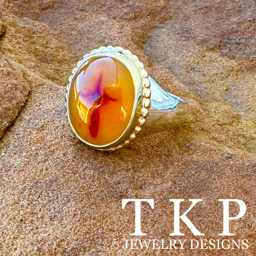 CROSS AGATE RING (CAR14K92565)