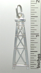 OIL WELL DERRICK PENDANT IN STERLING SILVER (lrg) - The Karat Patch