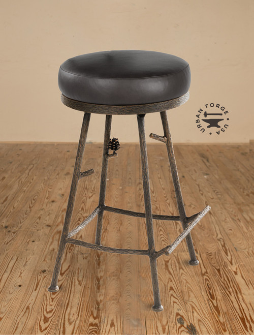 Wood & Iron Stool - Liken Woodworks