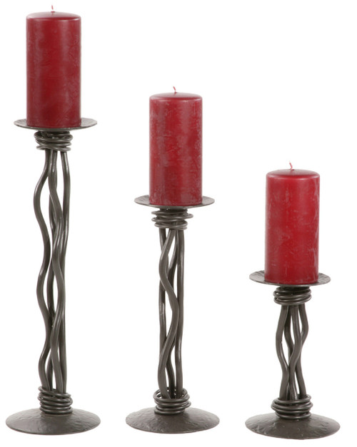 Urban Forge Black River Iron Renaissance Single Candle Holder 