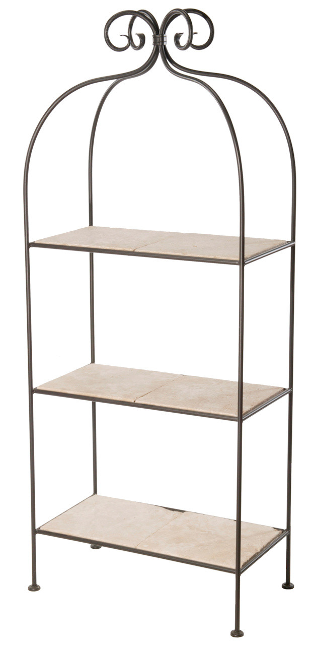 Iron Standing Shelf - Wrapped Scroll - 3 -Tier