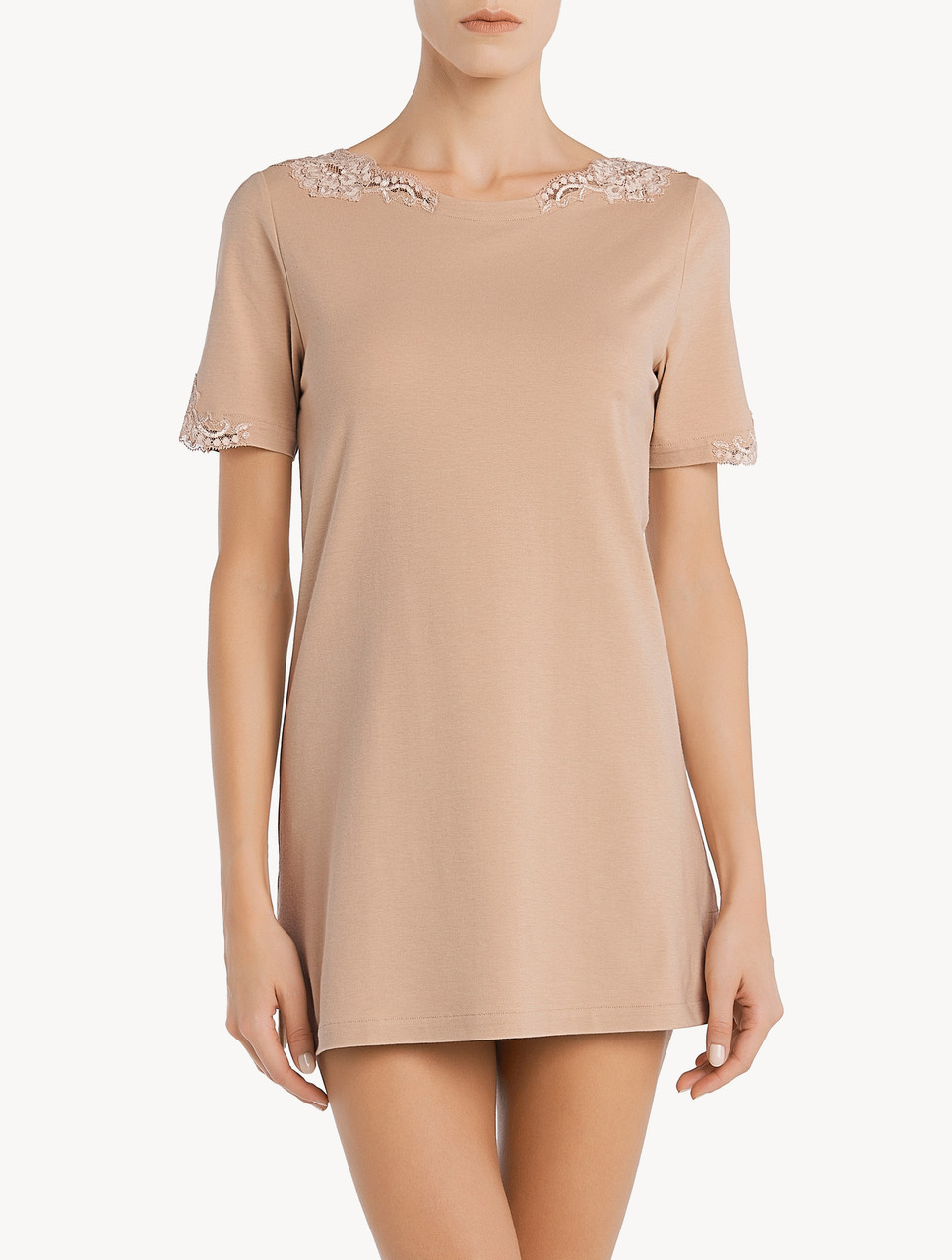 新品未使用　イタリア・La Perla(ラペルラ) ミュール　サイズ38 ヌード コットン Tシャツ | La Perla （ラペルラ）