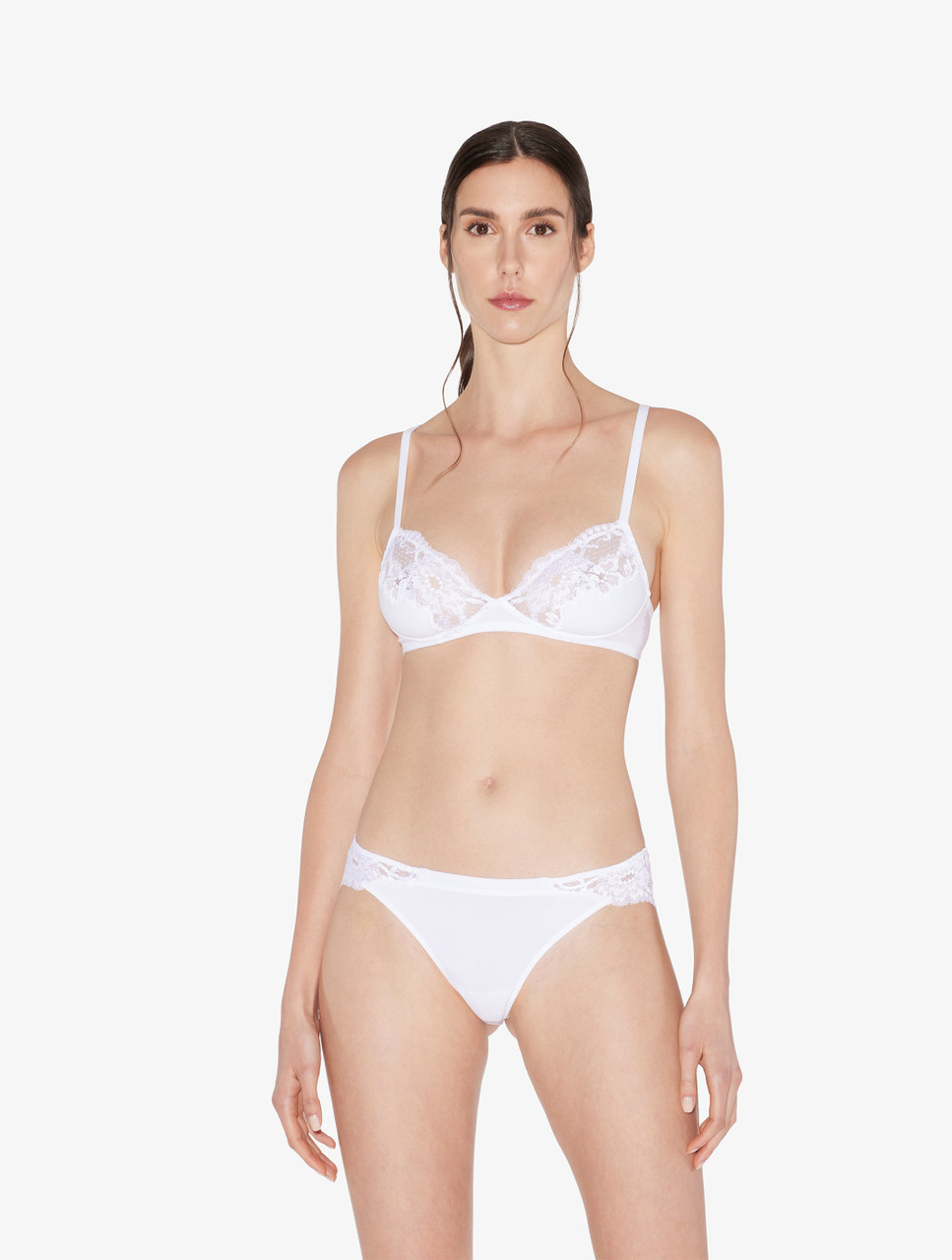 ホワイト コットン ノンワイヤーブラ | La Perla （ラペルラ）