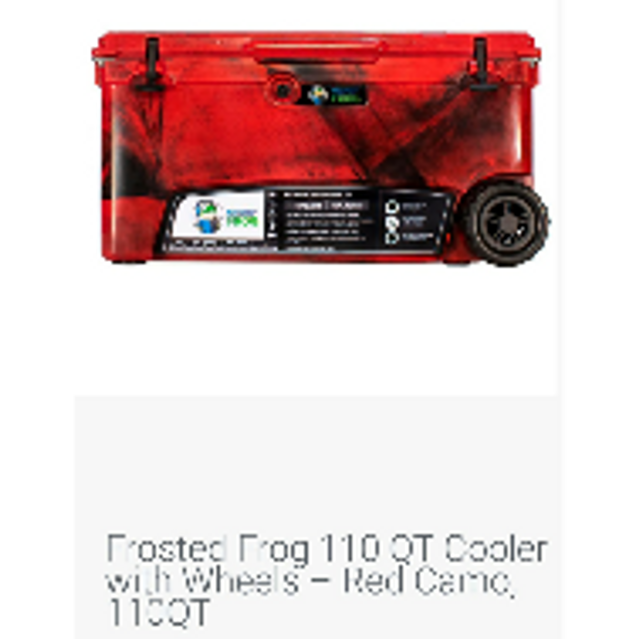 Frosted Frog 110 QT Cooler with wheels (Red Camo) - mwd outdoors