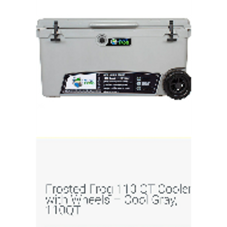 Frosted Frog 110 QT Cooler with wheels (Gray)