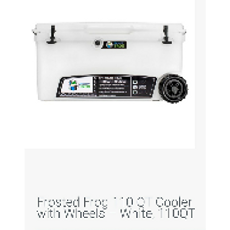 Frosted Frog 110 QT Cooler with wheels (White)