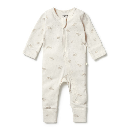Wilson and Frenchy - Organic Pointelle Zipsuit w Feet - Little Acorn