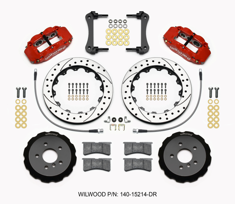 Wilwood Narrow Superlite 6R Front Hat Kit 12.88in Drill Red 2014-2015 Mini Cooper w/Lines - 140-15214-DR