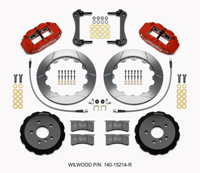 Wilwood Narrow Superlite 6R Front Hat Kit 12.88in Red 2014-2015 Mini Cooper w/Lines - 140-15214-R