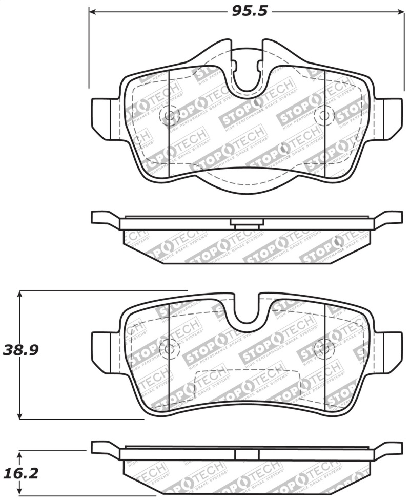 StopTech Performance 07-09 Mini Cooper/Cooper S Rear Brake Pads - 309.13090