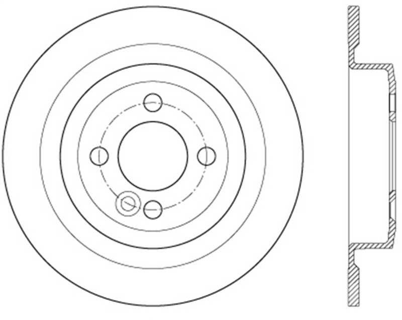 StopTech 09-16 MINI Cooper Cyro Slotted Sport Brake Rotor - Rear Right - 126.34113CSR