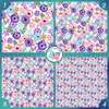 Boho Floral Pattern Vinyl - Pink, Purple & Teal | Outdoor Adhesive Vinyl or Heat Transfer Vinyl | 481A