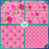 Pink Floral Patterned HTV Vinyl - Pink | Outdoor Adhesive Vinyl or Heat Transfer Vinyl | 523C