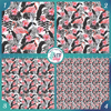 Black & White Flamingo pattern HTV Vinyl | Outdoor Adhesive Vinyl or Heat Transfer Vinyl | 558A