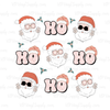 Pink Retro Ho Ho Ho Santas - Christmas DTF Transfer | xAb2