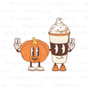 Vintage pumpkin Latte Fall DTF Transfer | xB4