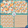 Floral Fall Pumpkins Patterned Printed Vinyl, HTV or Sublimation Sheets |  943B