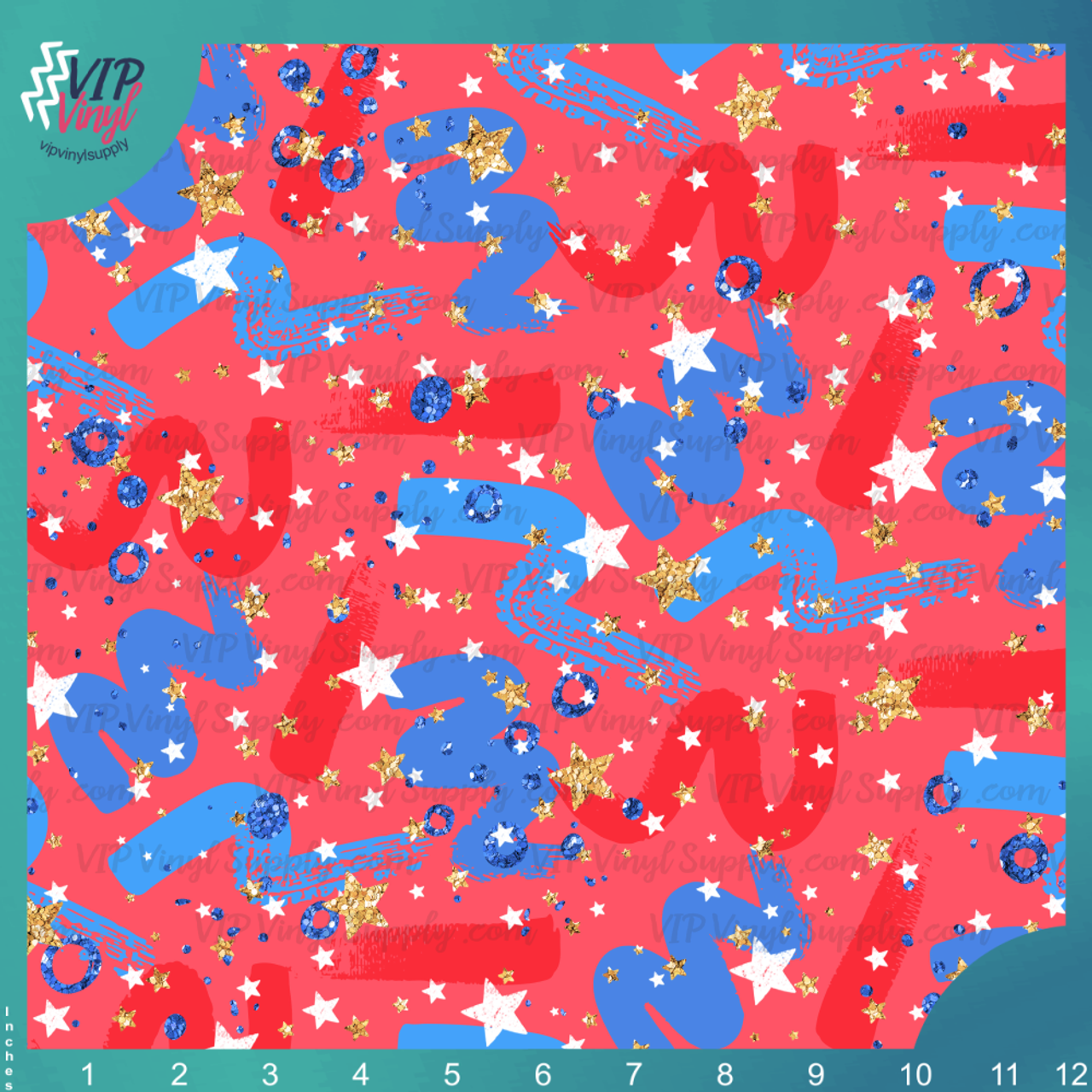 Fireworks patterned craft vinyl sheets - HTV - Adhesive Vinyl - red gr