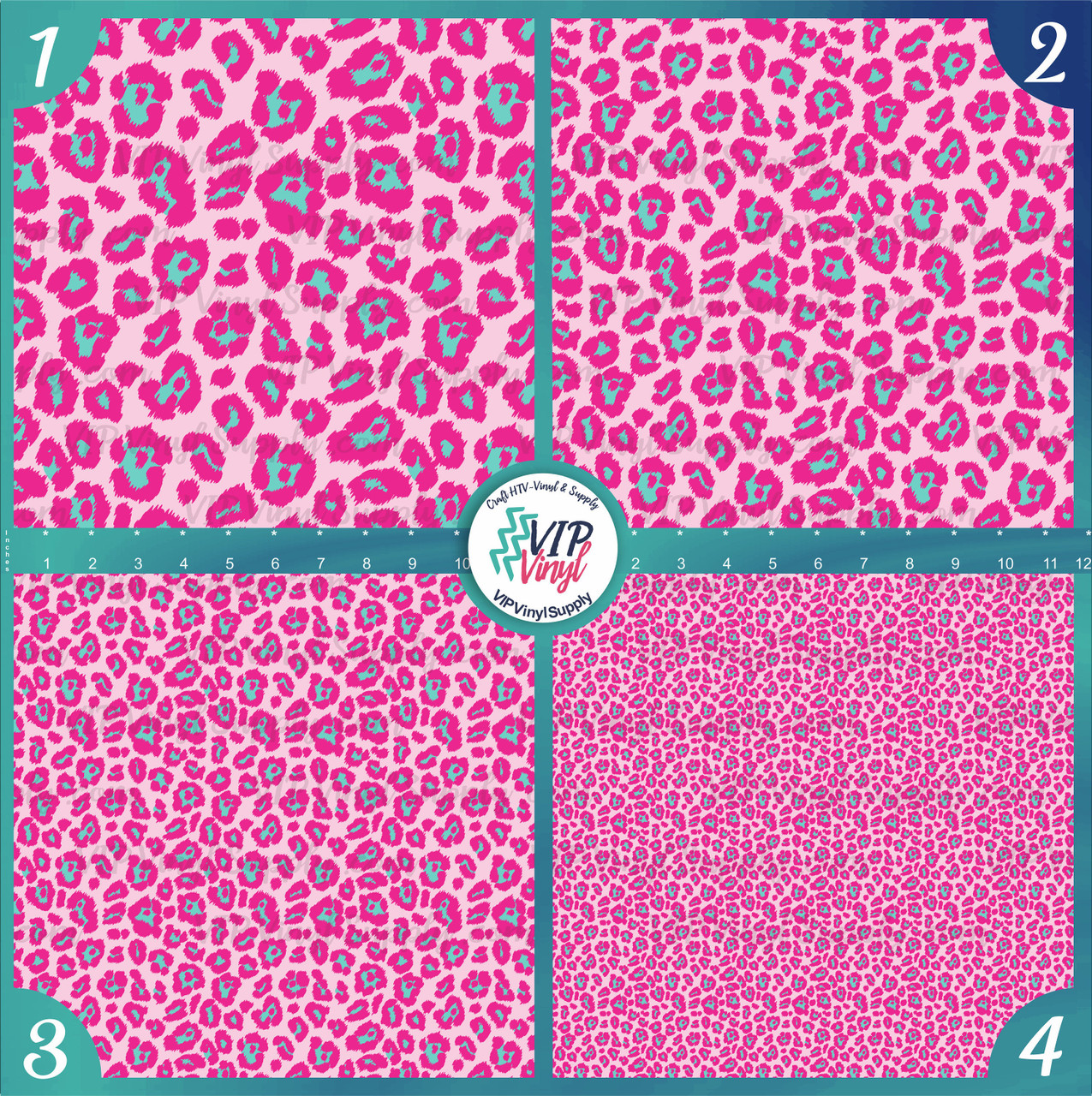 Pink & Teal Jaguar printed patterned HTV & Vinyl, Outdoor Adhesive Vinyl  or Heat Transfer Vinyl