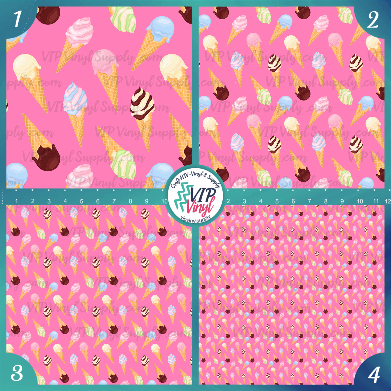 12x12 Permanent Patterned Vinyl - Sprinkles-Pink