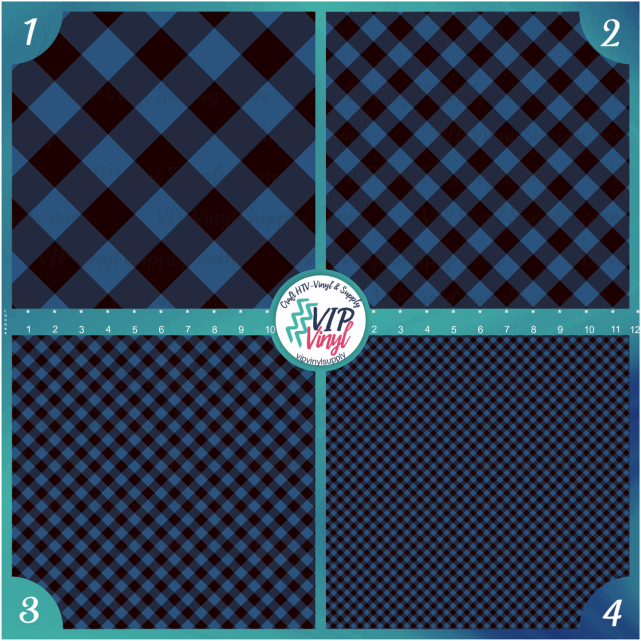 Window Pane Plaid Black White - HTV Pattern