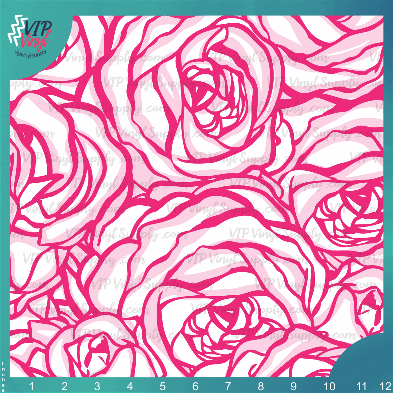 Patterned Vinyl Pink Rose Printed Vinyl Heat Transfer Vinyl