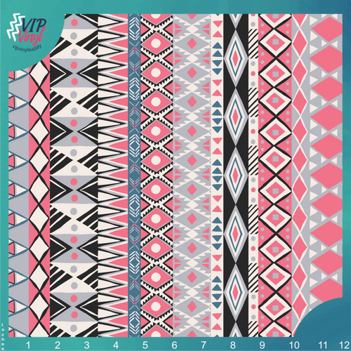 Aztec Pattern Vinyl - Pink | Outdoor Adhesive Vinyl or Heat Transfer Vinyl | 466As1