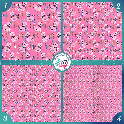 Cute Flamingos Pattern Vinyl - Pink | Outdoor Adhesive Vinyl or Heat Transfer Vinyl | 505B