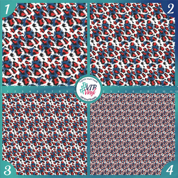 Red, White and Blue Leopard Vinyl | 298A