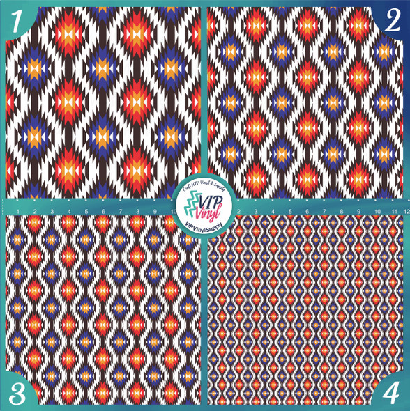 Red and Blue - Western Aztec pattern Vinyl | 284