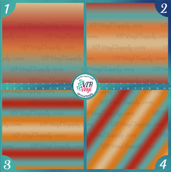 Rust, Turquoise, Orange Ombre Vinyl | 261E