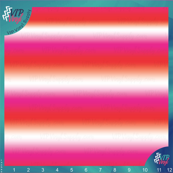 Red, Pink and White Ombre Vinyl |Outdoor Adhesive Vinyl or Heat Transfer Vinyl | 258B