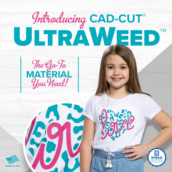 Stahls’ CAD-CUT® Ultraweed HTV - Heat Transfer Vinyl - Smooth Matte finish Easy to weed, easy to apply!
