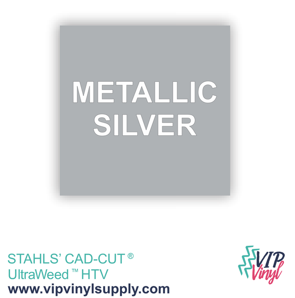 Metallic Silver Heat Transfer Vinyl, Stahls’ CAD-CUT® UltraWeed - 12" x 15" HTV