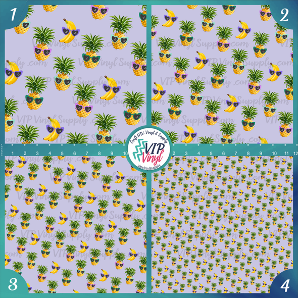 Punky Pineapple pattern HTV Vinyl | Outdoor Adhesive Vinyl or Heat Transfer Vinyl | 555B