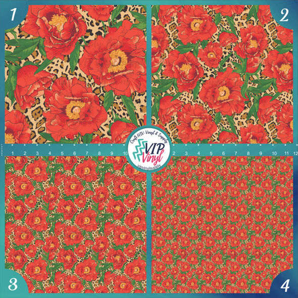 Floral Animal Print patterned HTV Vinyl
