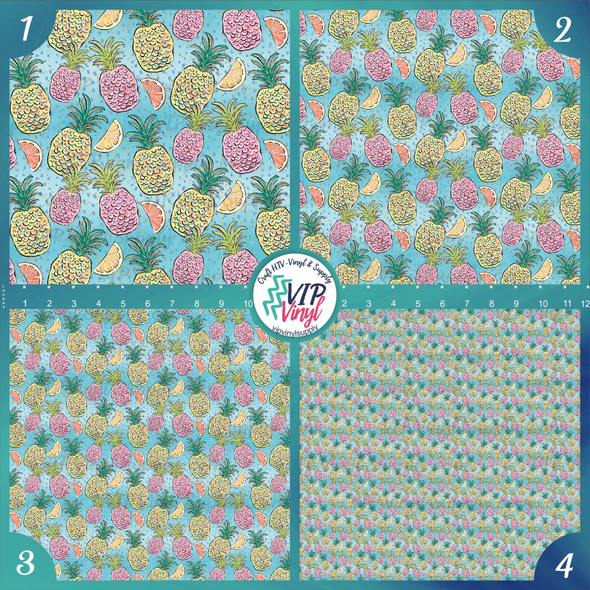 Pink & Yellow Pineapple HTV Vinyl | Tropical pattern Vinyl & HTV | Outdoor Adhesive Vinyl or Heat Transfer Vinyl | 505F