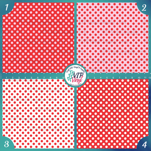 Polka Dot HTV Vinyl | Red Pink White | VIP Vinyl Supply