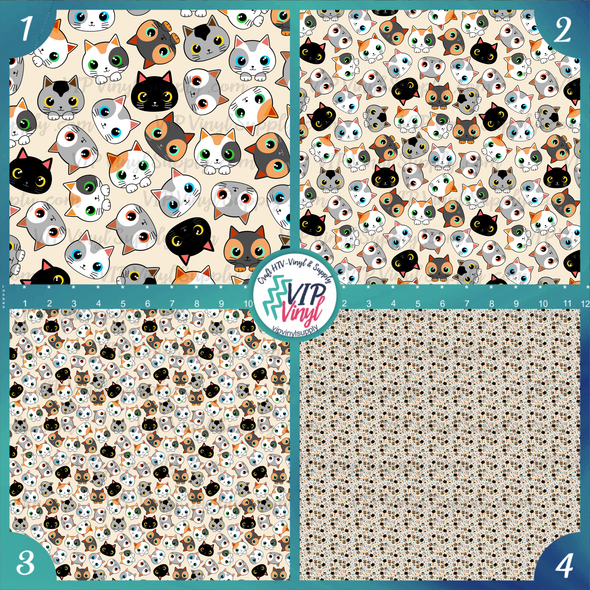 Cat Pattern HTV Vinyl | Vip Vinyl Supply