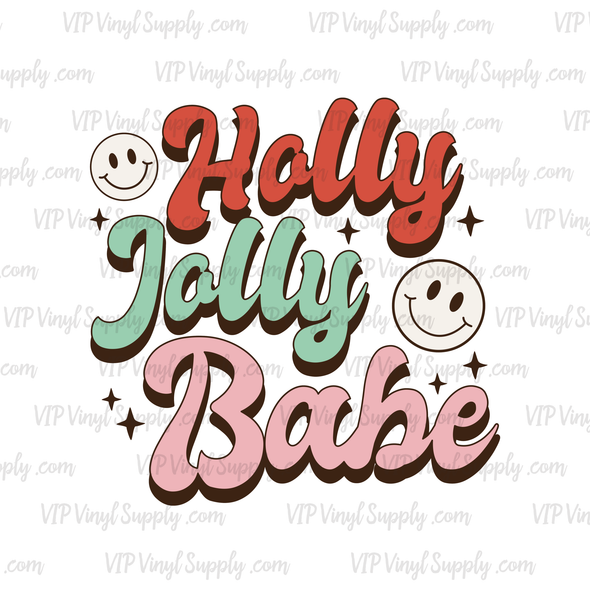 Retro Holly Jolly Babe Christmas DTF Transfer