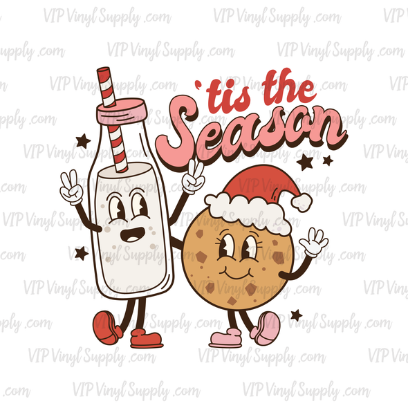 Retro Tis the Season Milk & Cookies Transfer –  sG9 | DTF Transfer