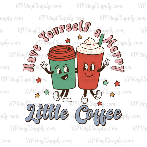Merry Little Christmas Coffee DTF Transfer | Ready to press T-Shirt transfer – DTF Transfer -   xM6